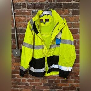 Tingley Hi-Vis Yellow and Black Safety Shell/Jacket Size Large with Tags